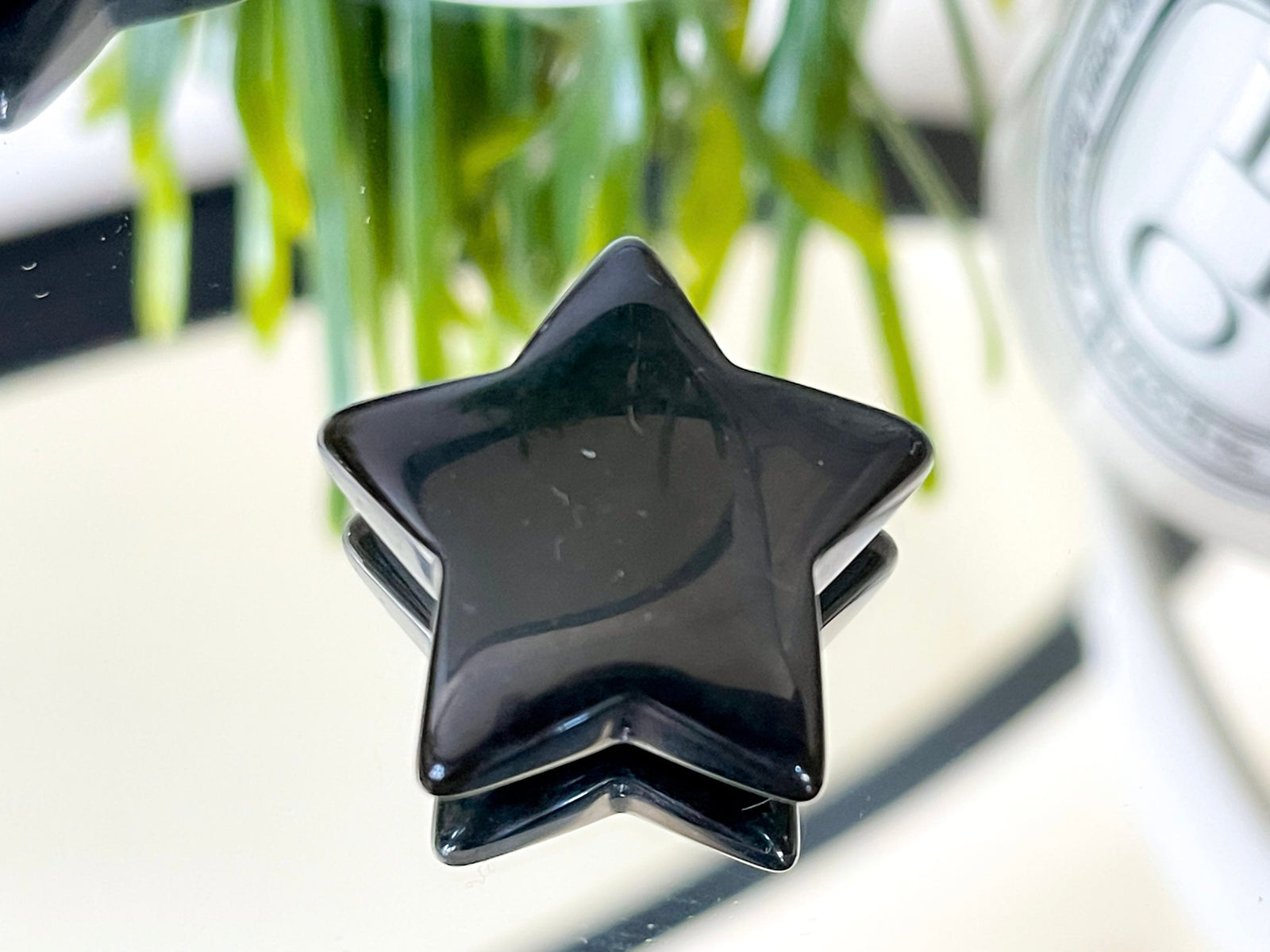 Black Obsidian Puffy Pocket Star: Volcanic Healing Crystal