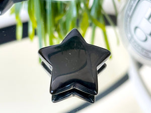 Black Obsidian Puffy Pocket Star: Volcanic Healing Crystal