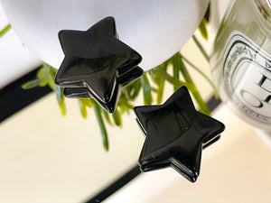 Black Obsidian Puffy Pocket Star: Volcanic Healing Crystal