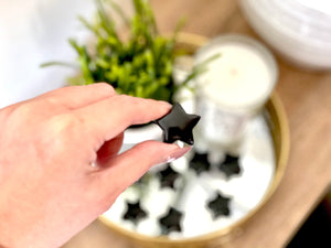 Black Obsidian Puffy Pocket Star: Volcanic Healing Crystal