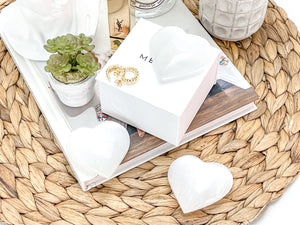 Selenite Heart Crystal – Pocket-Sized Healing Stone – White Gemstone Heart – Energy Cleansing & Spiritual Gift