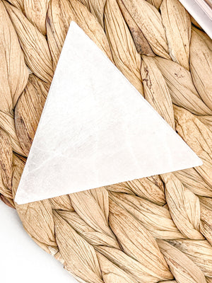 Triangle Selenite Plate: Energy Charging Station, Healing Crystal