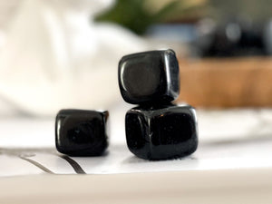 Black Obsidian Tumbled Stones for Negativity and EMF Shielding