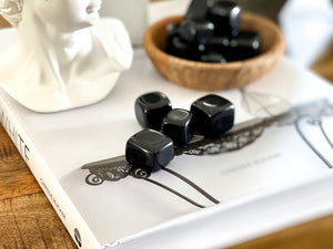 Black Obsidian Tumbled Stones for Negativity and EMF Shielding