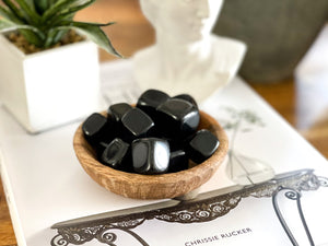 Black Obsidian Tumbled Stones for Negativity and EMF Shielding