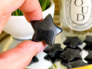 Black Obsidian Puffy Pocket Star: Volcanic Healing Crystal
