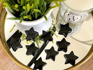 Black Obsidian Puffy Pocket Star: Volcanic Healing Crystal