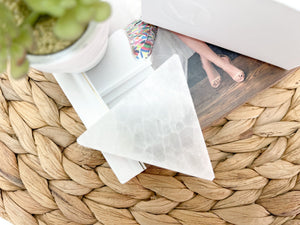 Triangle Selenite Plate: Energy Charging Station, Healing Crystal