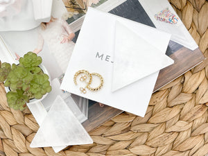 Triangle Selenite Plate: Energy Charging Station, Healing Crystal