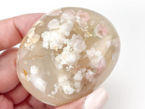 Cherry Blossom Agate Palm Stone: Flower Agate Crystal