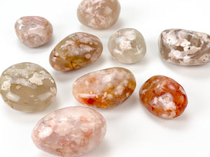 Cherry Blossom Agate Palm Stone: Flower Agate Crystal