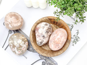 Cherry Blossom Agate Palm Stone: Flower Agate Crystal