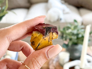 Raw Mookaite Jasper Crystal: Red, Yellow, Brown Stone