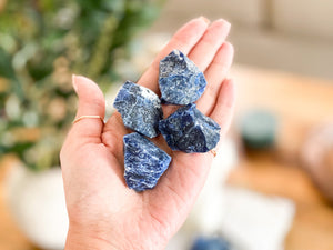 Rough Sodalite Chunks: Raw Blue Crystals (1-2 Inch)