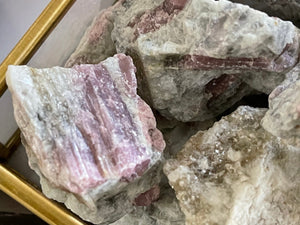 Raw Pink Tourmaline Chunks: Rubellite Healing Crystals