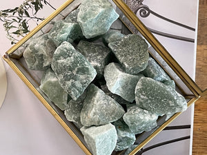 Raw Green Aventurine Crystal Chunks: Healing Stone Decor