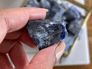 Rough Sodalite Chunks: Raw Blue Crystals (1-2 Inch)