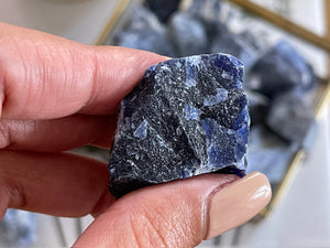 Rough Sodalite Chunks: Raw Blue Crystals (1-2 Inch)