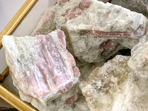 Raw Pink Tourmaline Chunks: Rubellite Healing Crystals