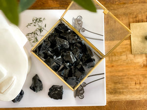 Raw Black Obsidian Chunks: Psychic Protection Healing Crystals (1 to 2 Inch)