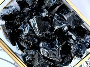 Raw Black Obsidian Chunks: Psychic Protection Healing Crystals (1 to 2 Inch)