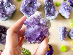 Raw Amethyst Crystal Cluster: Natural Purple Geode
