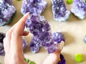 Raw Amethyst Crystal Cluster: Natural Purple Geode