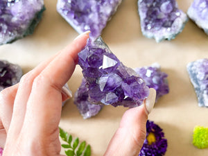Raw Amethyst Crystal Cluster: Natural Purple Geode