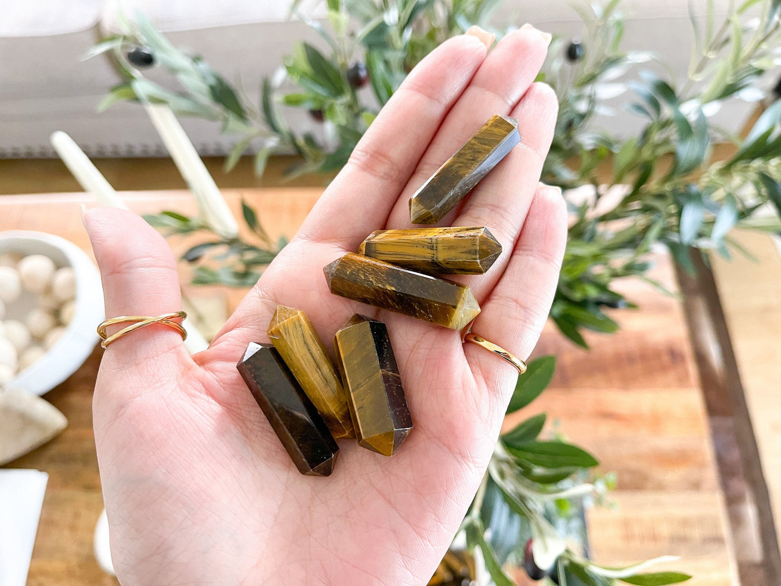 Tiger's Eye Double Terminated Points: Polished Crystal (1.5 inch)