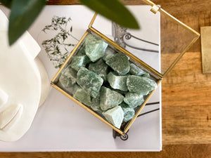 Raw Green Aventurine Crystal Chunks: Healing Stone Decor