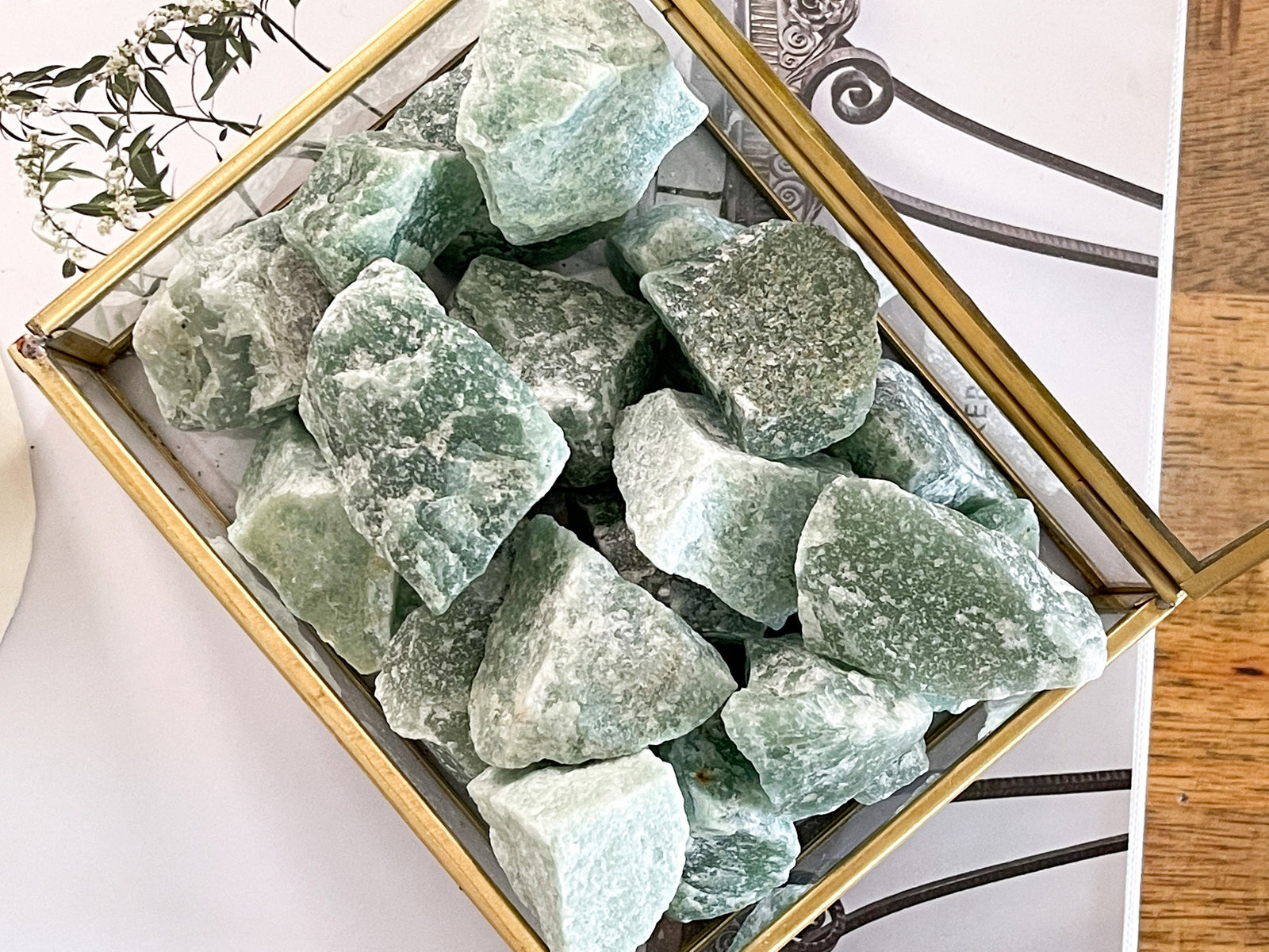 Raw Green Aventurine Crystal Chunks: Healing Stone Decor