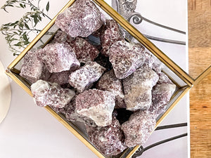 Raw Lepidolite Crystal: Calming Lilac Healing Stone (1-2 Inch)