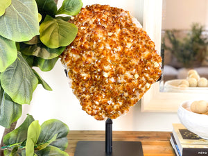 XXL Citrine Crystal Cluster on Metal Stand: Home Decor, 22 kgs