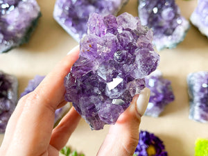 Raw Amethyst Crystal Cluster: Natural Purple Geode