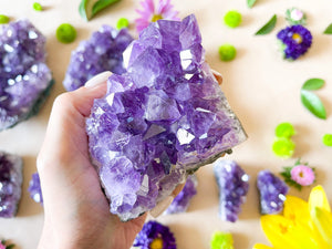 Raw Amethyst Crystal Cluster: Natural Purple Geode