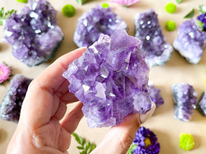 Raw Amethyst Crystal Cluster: Natural Purple Geode