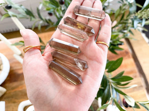 Double Terminated Smoky Quartz Point: 1.5 inch Crystal