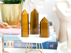 Tiger's Eye Crystal Tower: Healing Stone for Meditation