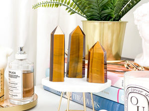 Tiger's Eye Crystal Tower: Healing Stone for Meditation