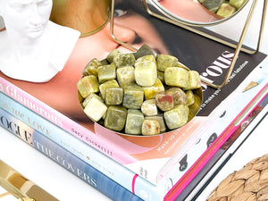 Green Apatite Tumbled Cubes: Healing Crystals (15-20mm)