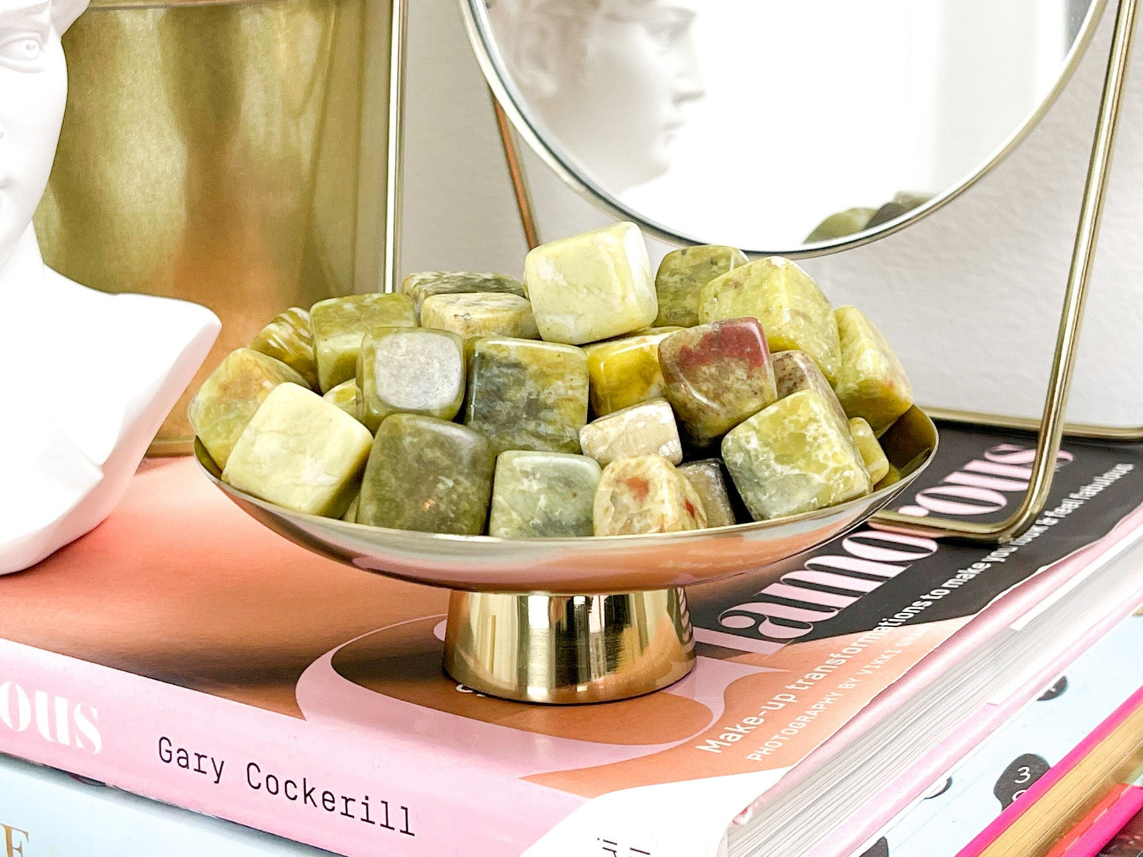 Green Apatite Tumbled Cubes: Healing Crystals (15-20mm)