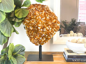XXL Citrine Crystal Cluster on Metal Stand: Home Decor, 22 kgs