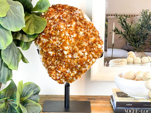 XXL Citrine Crystal Cluster on Metal Stand: Home Decor, 22 kgs