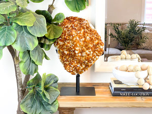 XXL Citrine Crystal Cluster on Metal Stand: Home Decor, 22 kgs