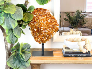 XXL Citrine Crystal Cluster on Metal Stand: Home Decor, 22 kgs