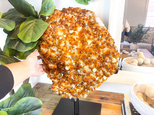 XXL Citrine Crystal Cluster on Metal Stand: Home Decor, 22 kgs