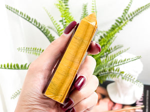 Tiger's Eye Crystal Tower: Healing Stone for Meditation