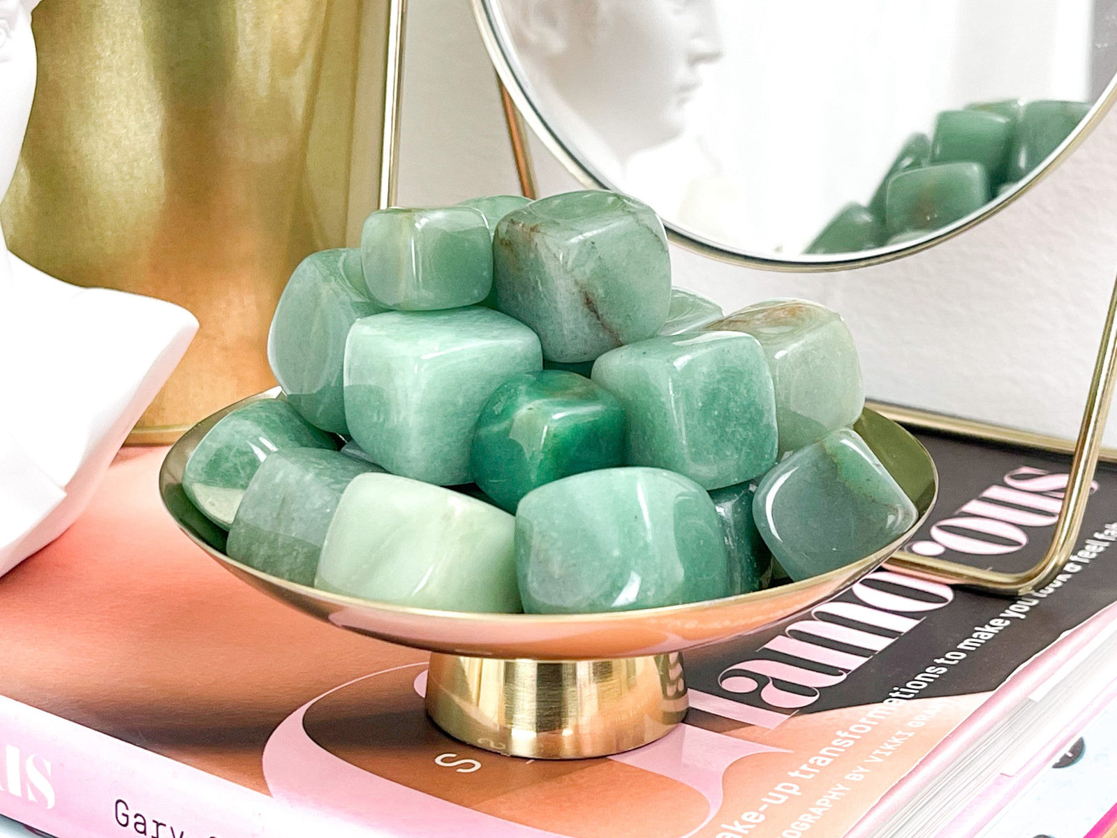 Green Aventurine Tumbled Stones: Healing Crystals for Grids
