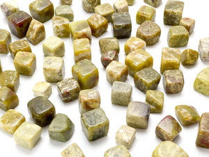 Green Apatite Tumbled Cubes: Healing Crystals (15-20mm)