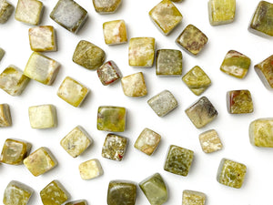 Green Apatite Tumbled Cubes: Healing Crystals (15-20mm)